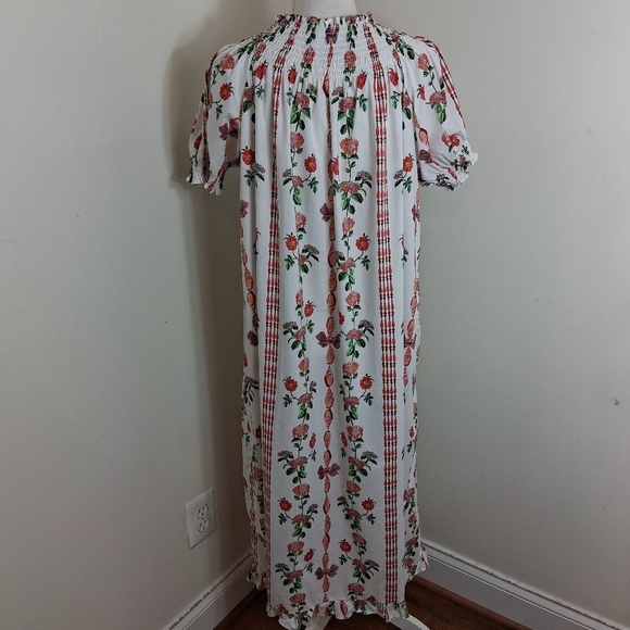 Hill House The Caroline Nap Dress Red Shell Vine Cotton  Size X- Small - Picture 8 of 11